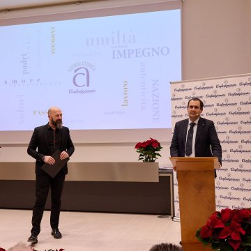 Fausto Bosa, Presidente Confartigianato AsoloMontebelluna e Alessandro Bevilacqua, presentatore dell'evento